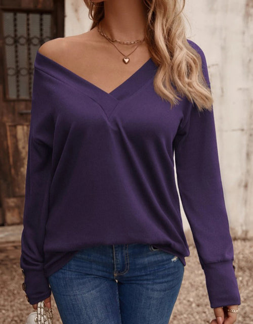 Load image into Gallery viewer, V-Neck Long Sleeve Top
