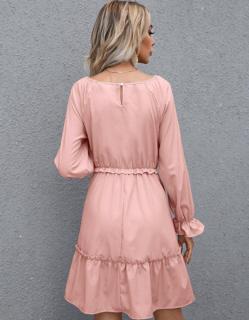 Load image into Gallery viewer, Ivy Lane Frill V-Neck Flounce Sleeve Ruffle Hem Dress
