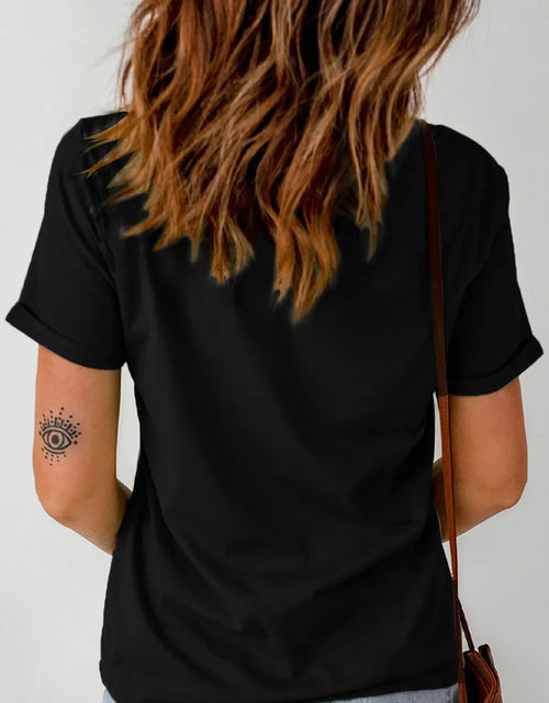 Load image into Gallery viewer, Letter Graphic Round Neck Short Sleeve T-Shirt
