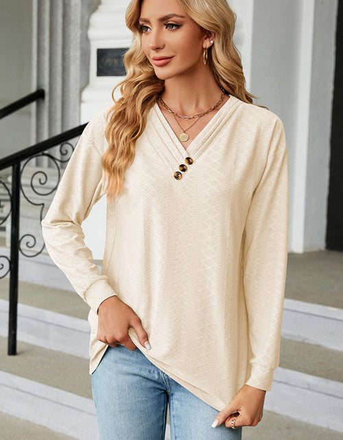 Load image into Gallery viewer, V-Neck Long Sleeve T-Shirt
