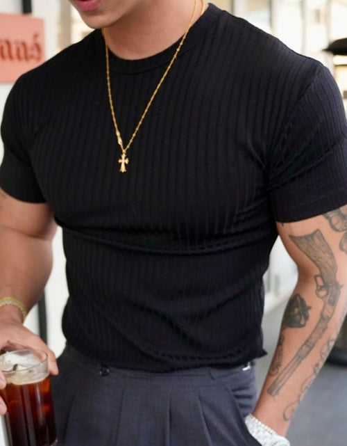 Load image into Gallery viewer, Men's Plus Size Round Neck Short Sleeve T-Shirt

