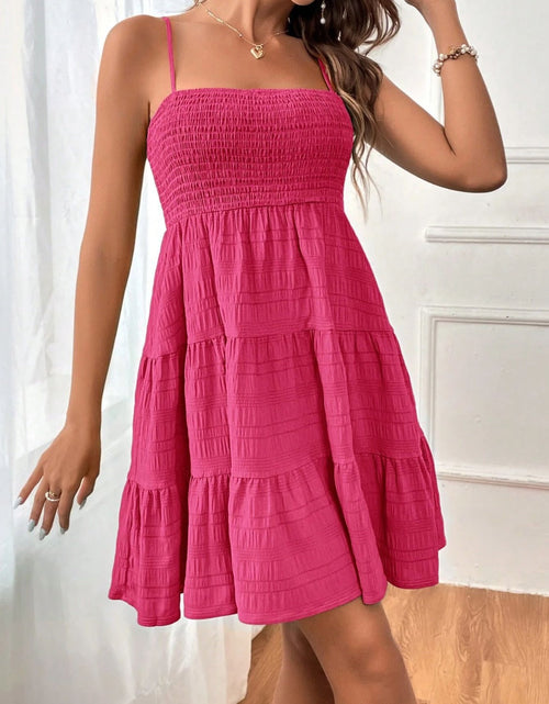 Load image into Gallery viewer, Tiered Smocked Square Neck Cami Dress
