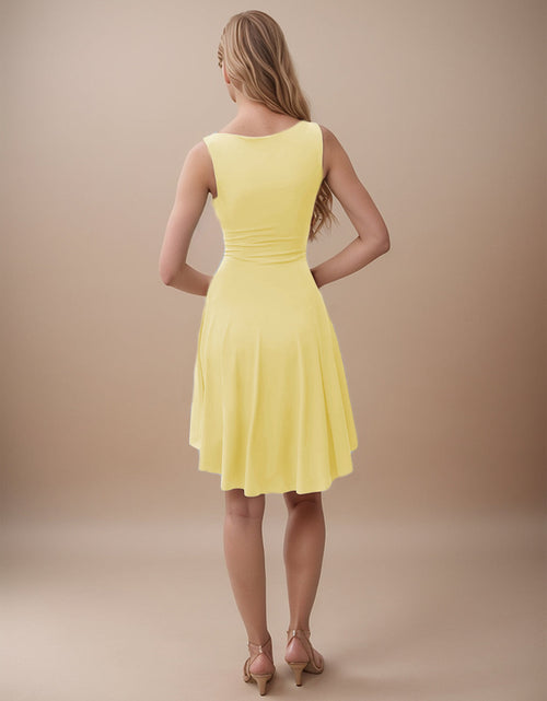Load image into Gallery viewer, High-Low Round Neck Sleeveless Mini Dress
