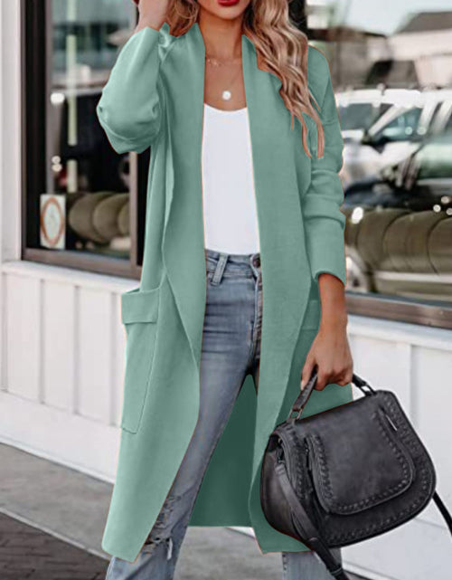 Load image into Gallery viewer, Open Front Dropped Shoulder Outerwear
