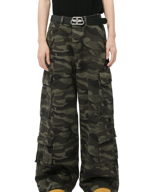 Load image into Gallery viewer, Camouflage Jeans with Cargo Pockets
