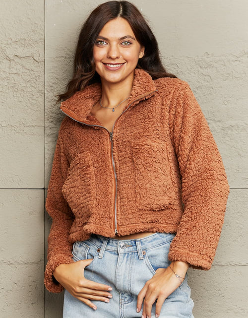 Load image into Gallery viewer, Zip-Up Collared Teddy Jacket
