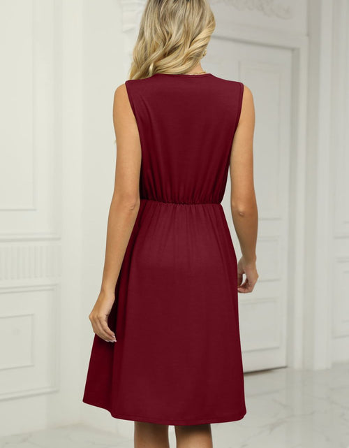 Load image into Gallery viewer, Contrast V-Neck Sleeveless Dress
