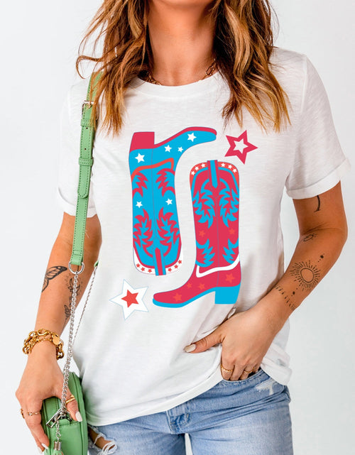 Load image into Gallery viewer, Boots Round Neck Short Sleeve T-Shirt
