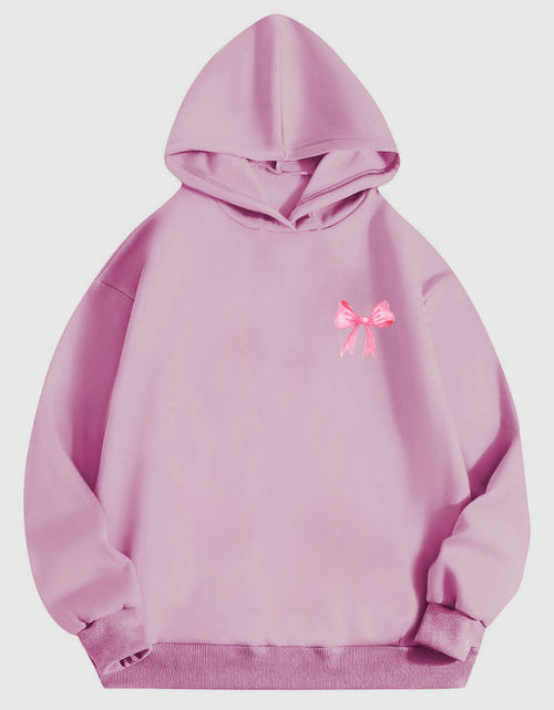 Load image into Gallery viewer, Bow Print Long Sleeve Hoodie
