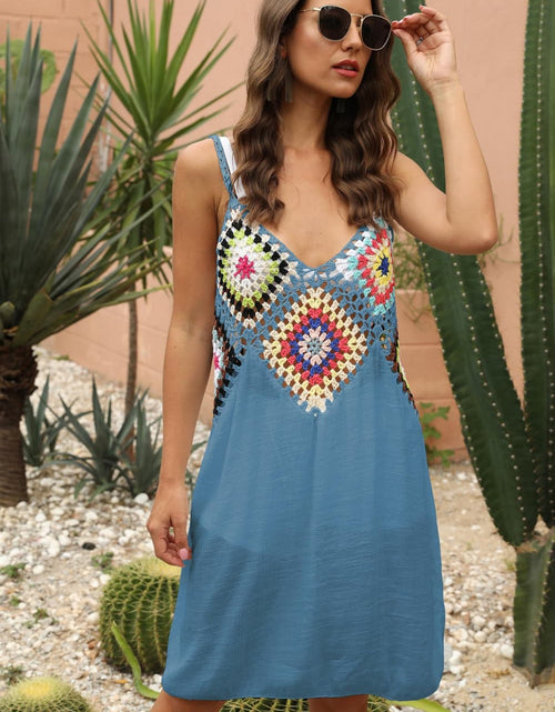 Load image into Gallery viewer, Openwork Sleeveless Embroidery Dress
