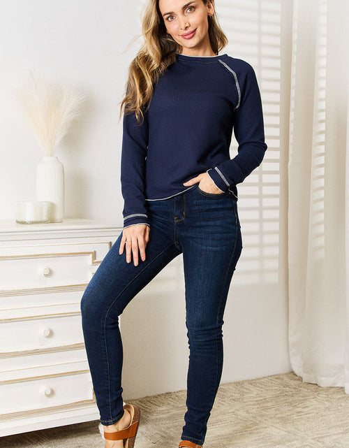 Load image into Gallery viewer, Basic Bae Long Raglan Sleeve Round Neck Top

