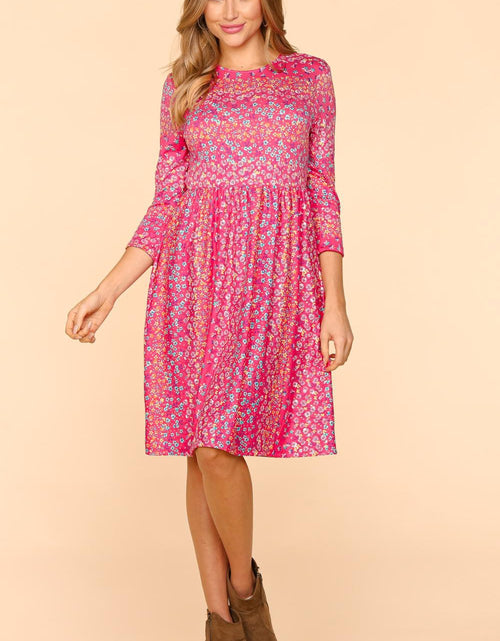 Load image into Gallery viewer, Haptics Round Neck Floral Dress with Pockets
