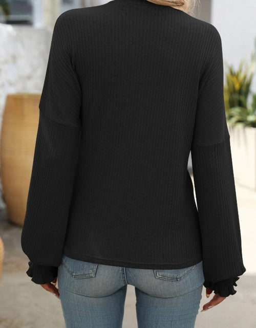 Load image into Gallery viewer, Mandy Ribbed Round Neck Long Sleeve T-Shirt
