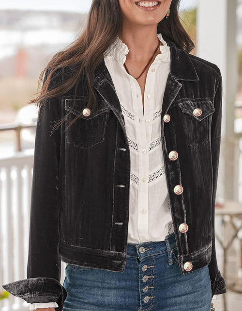 Load image into Gallery viewer, Button Up Long Sleeve Jacket with Chest Pockets
