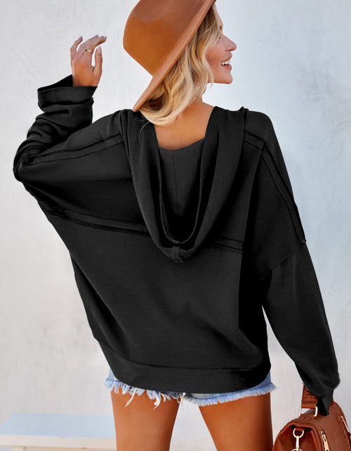 Load image into Gallery viewer, Exposed Seam Long Sleeve Hoodie
