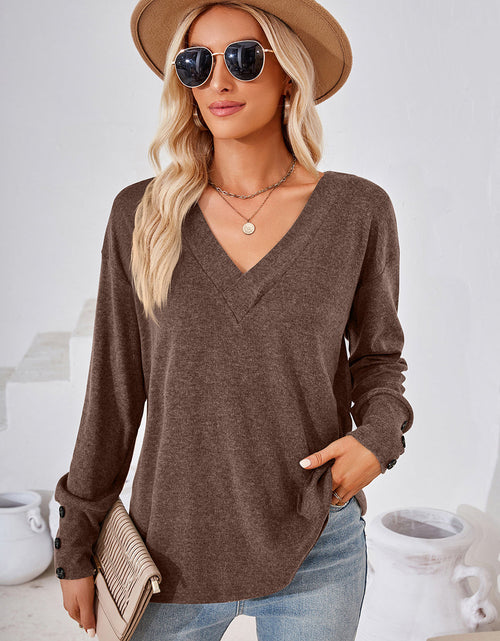 Load image into Gallery viewer, V-Neck Dropped Shoulder T-Shirt
