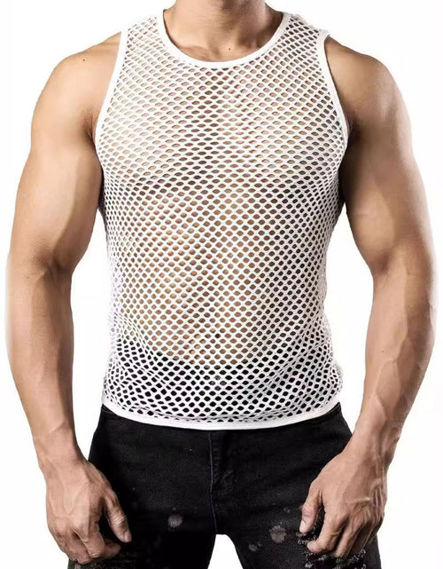 Load image into Gallery viewer, Men's Openwork Round Neck Tank
