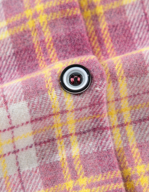 Load image into Gallery viewer, Plaid Collared Neck Button Up Shacket
