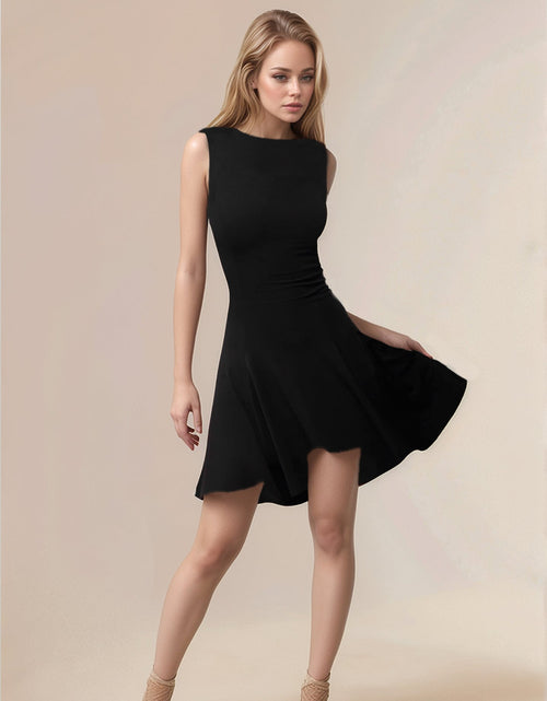 Load image into Gallery viewer, High-Low Round Neck Sleeveless Mini Dress
