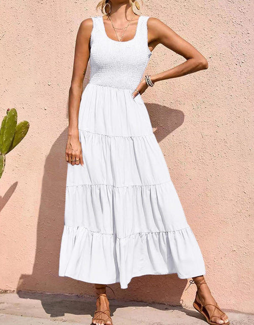 Load image into Gallery viewer, Tiered Smocked Wide Strap Dress
