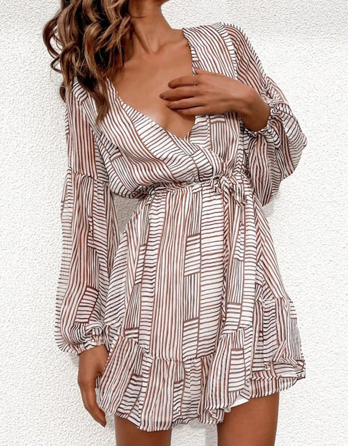 Load image into Gallery viewer, Cutout Back Surplice Long Sleeve Dress
