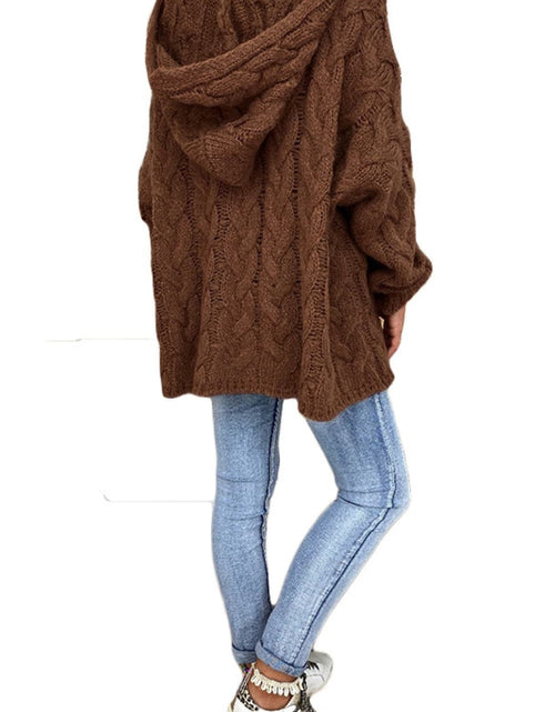 Load image into Gallery viewer, Cable-Knit Hooded Sweater

