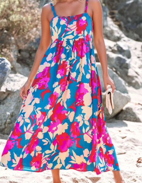 Load image into Gallery viewer, Floral Square Neck Cami Dress with Pockets
