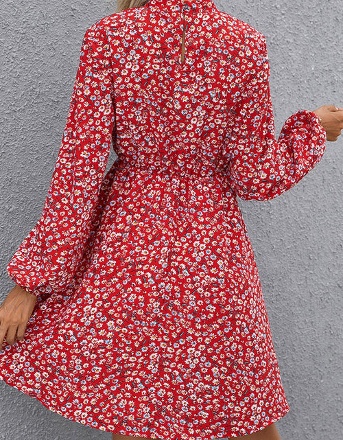Load image into Gallery viewer, Ivy Lane Floral Mock Neck Long Sleeve Dress
