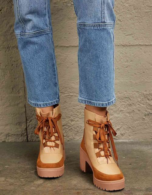 Load image into Gallery viewer, East Lion Corp Lace Up Lug Booties
