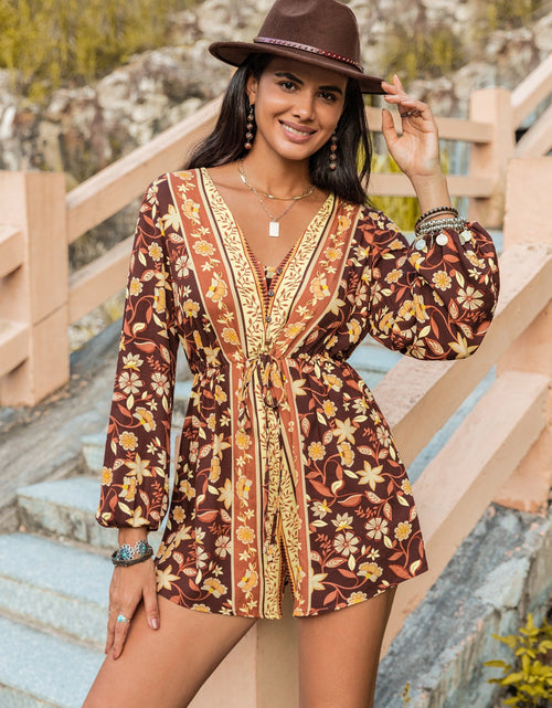 Load image into Gallery viewer, V-Neck Long Sleeve Romper
