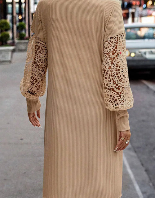 Load image into Gallery viewer, Open Front Lace Lantern Sleeve Cover-Up
