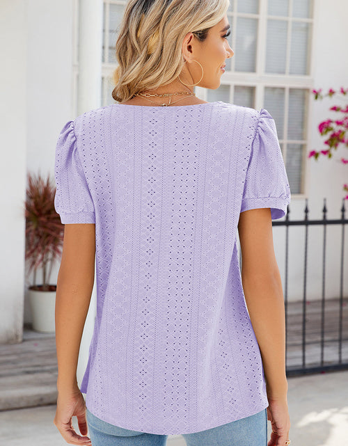 Load image into Gallery viewer, Eyelet Puff Sleeve T-Shirt
