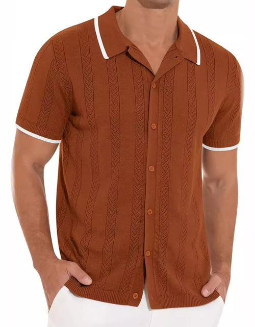 Load image into Gallery viewer, Men's Full Size Button Down Short Sleeve Shirt Plus Size
