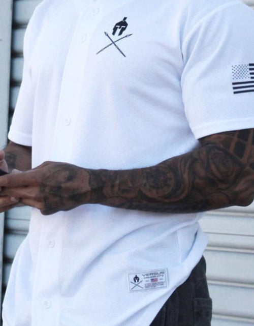 Load image into Gallery viewer, Men's Graphic Button Down Short Sleeve Top
