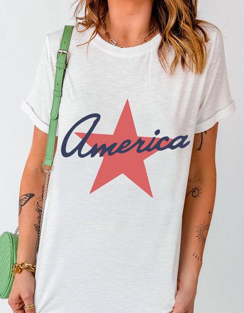 Load image into Gallery viewer, Star Round Neck Short Sleeve T-Shirt
