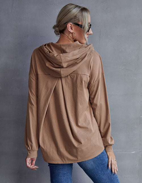 Load image into Gallery viewer, Ivy Lane Drawstring Pocketed Dropped Shoulder Hoodie

