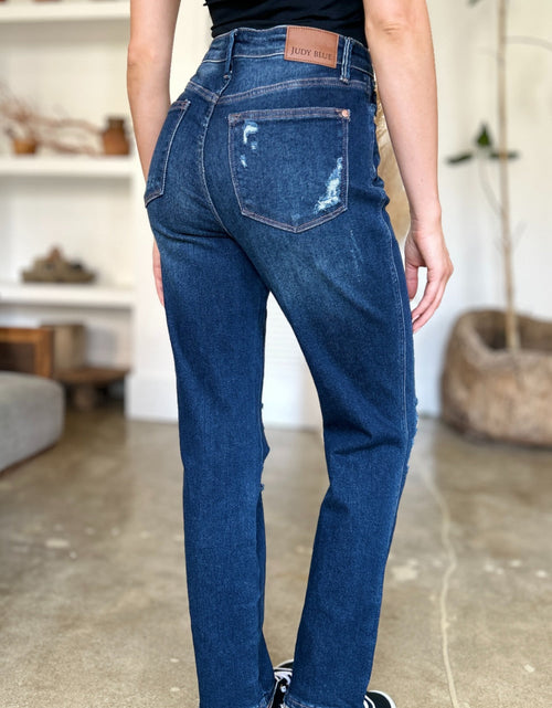 Load image into Gallery viewer, Judy Blue Full Size High Waist Rigid Magic Heavy Destroy Straight Jeans
