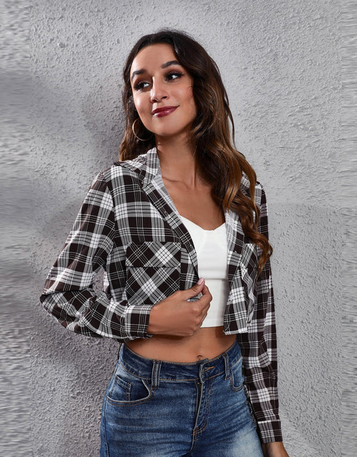 Load image into Gallery viewer, Collared Neck Decorative Pockets Jacket
