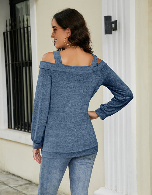 Load image into Gallery viewer, Cold Shoulder Cutout Square Neck Blouse
