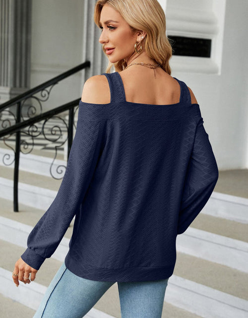 Load image into Gallery viewer, Cold Shoulder Square Neck Cutout Blouse
