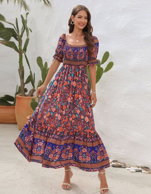 Load image into Gallery viewer, Floral Flounce Sleeve Midi Dress
