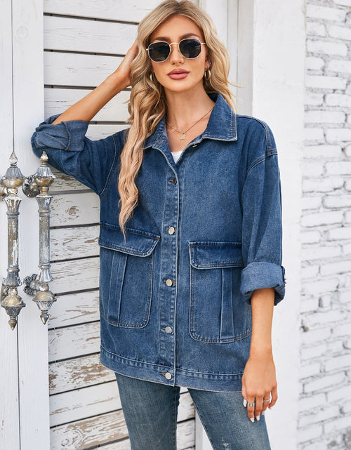 Load image into Gallery viewer, Button Up Long Sleeve Denim Jacket
