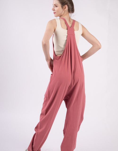 Load image into Gallery viewer, VERY J  Plunge Sleeveless Jumpsuit with Pockets
