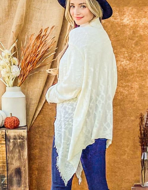 Load image into Gallery viewer, And The Why Textured Knit Fringe Hem Cardigan
