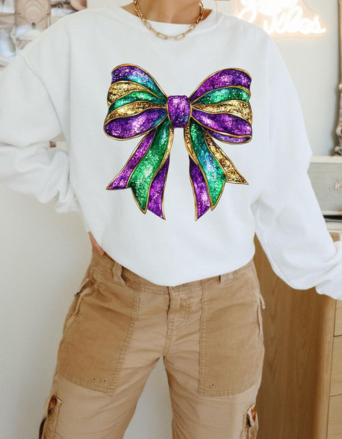 Load image into Gallery viewer, Bow Round Neck Long Sleeve Sweatshirt
