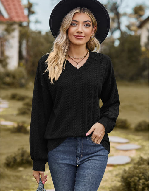 Load image into Gallery viewer, V-Neck Dropped Shoulder Blouse
