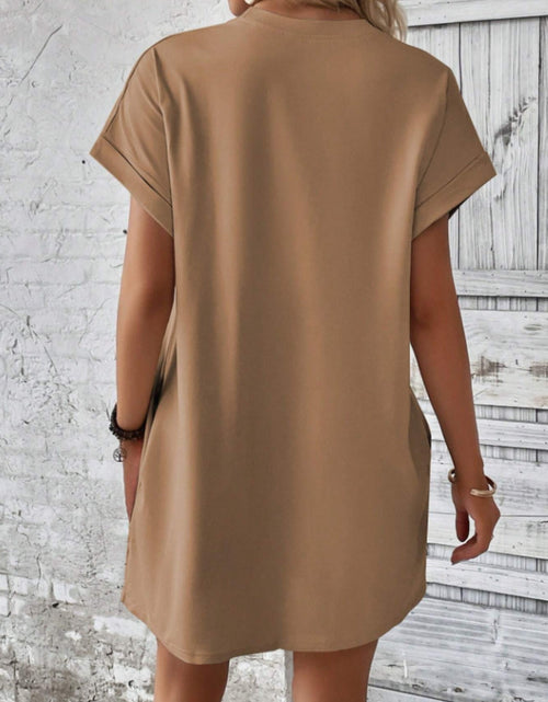 Load image into Gallery viewer, Short Sleeve Mini Tee Dress with Pockets
