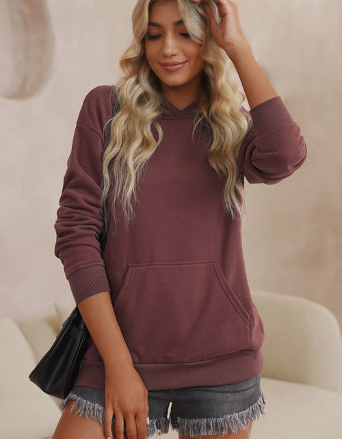 Load image into Gallery viewer, Dropped Shoulder Kangaroo Pocket Hoodie

