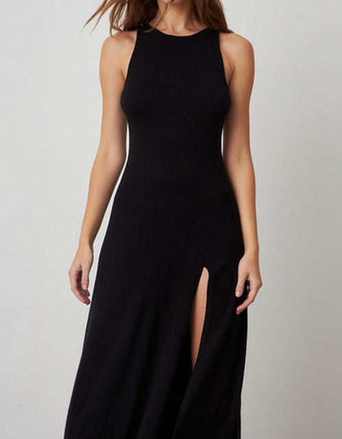 Load image into Gallery viewer, Side Slit Round Neck Sleeveless Dress

