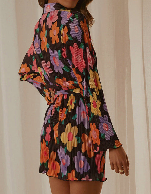 Load image into Gallery viewer, Tied Button Up Long Sleeve Dress
